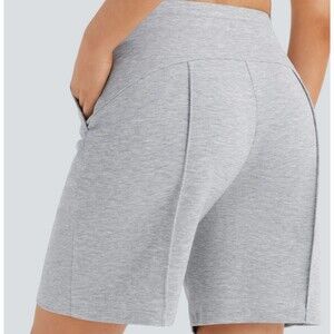 HALARA Heather Gray High-Waist Bermuda Shorts